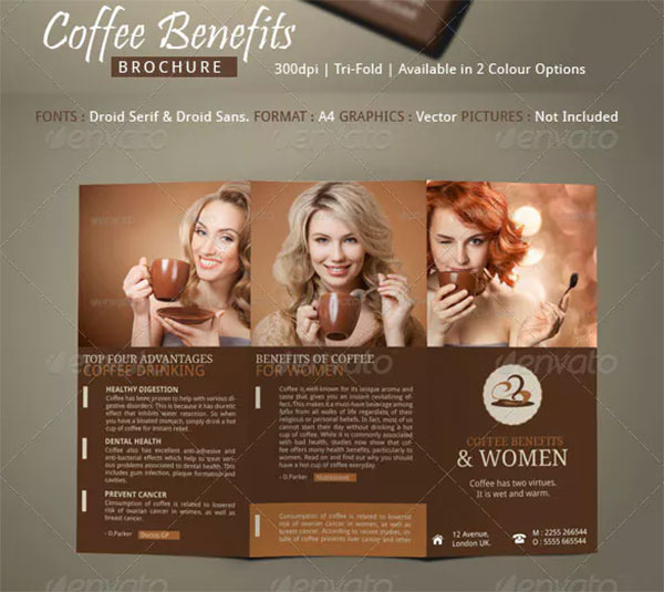 Coffee Benefits Brochure Template