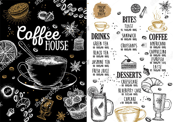 Coffee House Menu Brochure Template