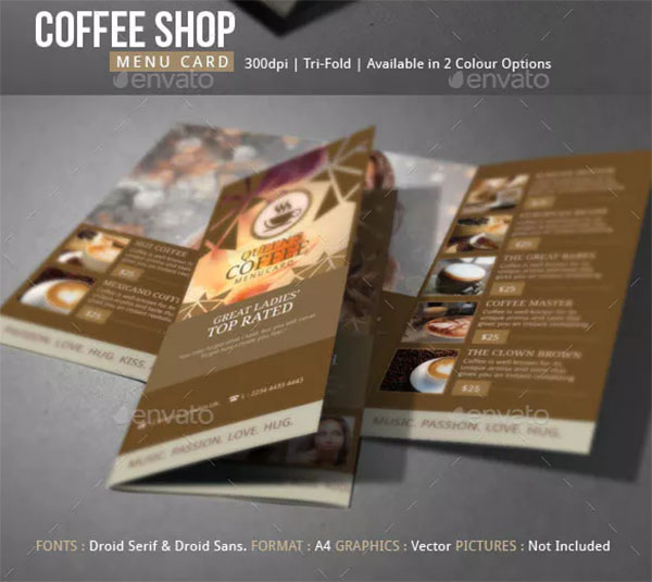 Coffee Menu Design Brochure Template