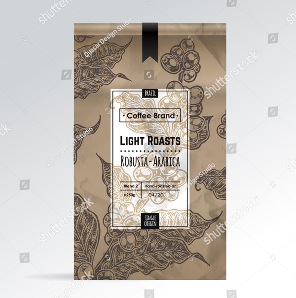 Coffee Packaging Design with Label