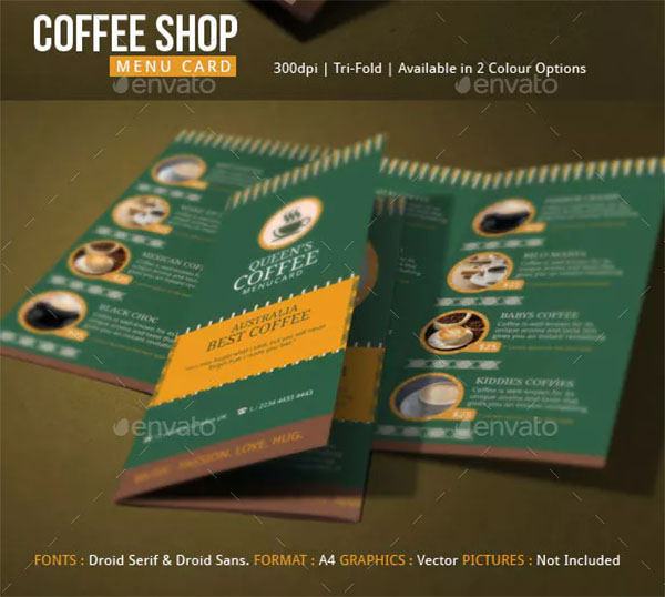 Coffee Shop Menu PSD Brochure