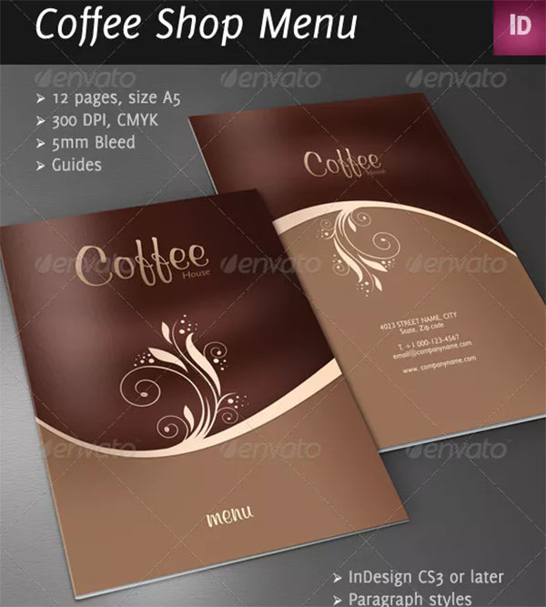 Coffee Shop & Restaurant Menu Brochure