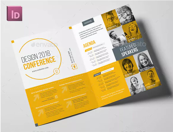 Conference Bifold Brochure PSD Template