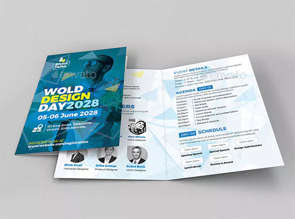 Conference Bifold Brochure Template Design