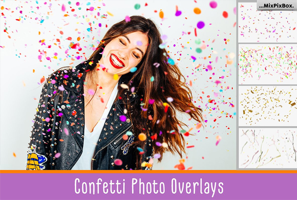 Confetti overlays and Photoshop Brushes
