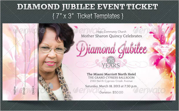 Diamond Jubilee Event Ticket Template