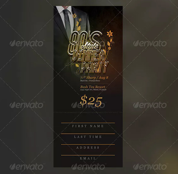 Dinner Party Ticket Template