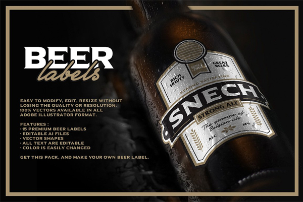 Editable Premium Beer Labels