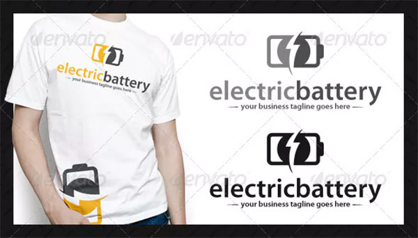 Electric Battery Logo Template