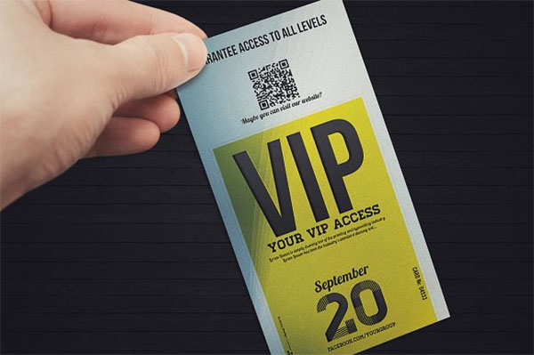 Elegant Event VIP Pass Card