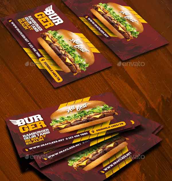 Fast Food Burger Business Card Templates