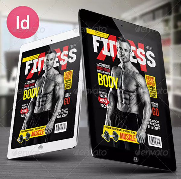 Tablet Mens Fitness Magazine Cover Templates