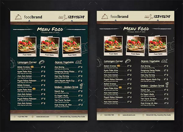 Food,Restaurant and Café Menu Flyer