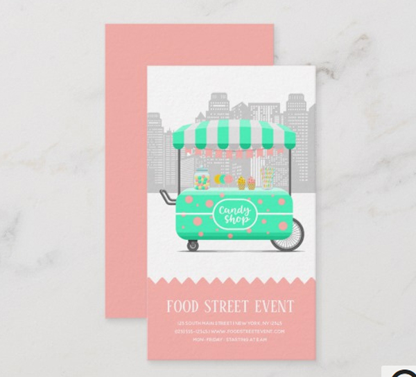 Food Street Candy Shop Business Card