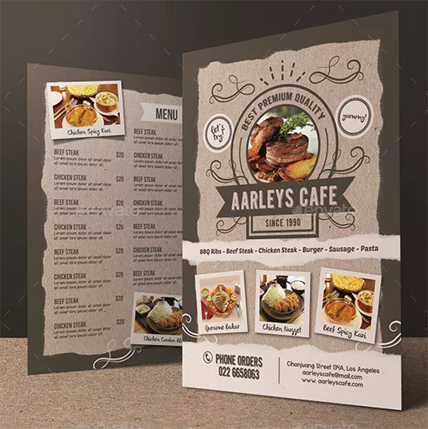 Food and Cafe Menu Flyer
