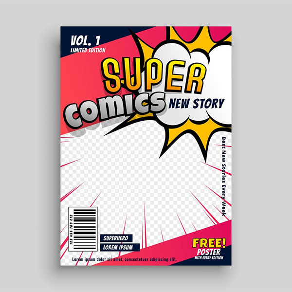 Free Comic Book Cover Design Template