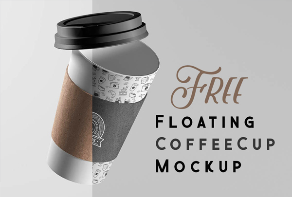 Free Floating Coffee Cup Mock-up