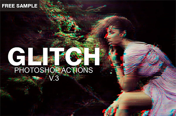 Free Glitch Photoshop PSD Template