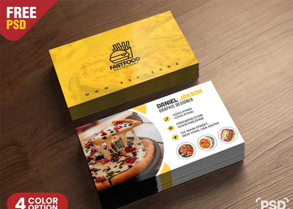 Free PSD Fast Food Restaurant Business Card Design
