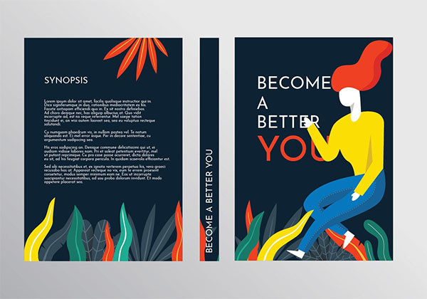 Free Vector Motivational Book Cover Template