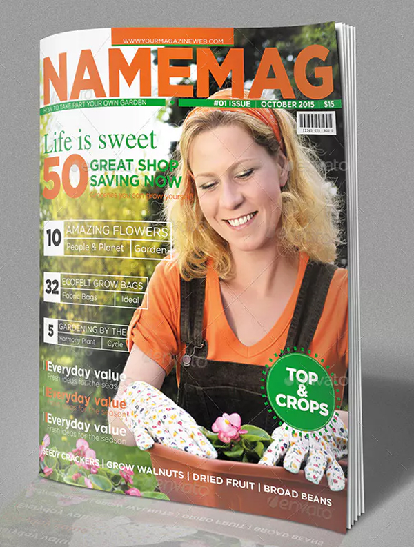 Gardening Magazine Cover Template