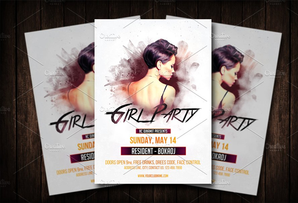 Girl Party Flyer Template