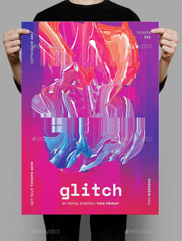 Glitch Poster and Flyer Template