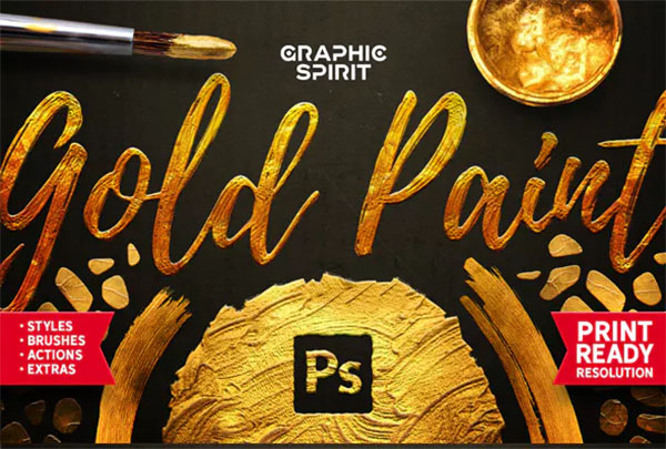 Gold Paint Effect for Photoshop