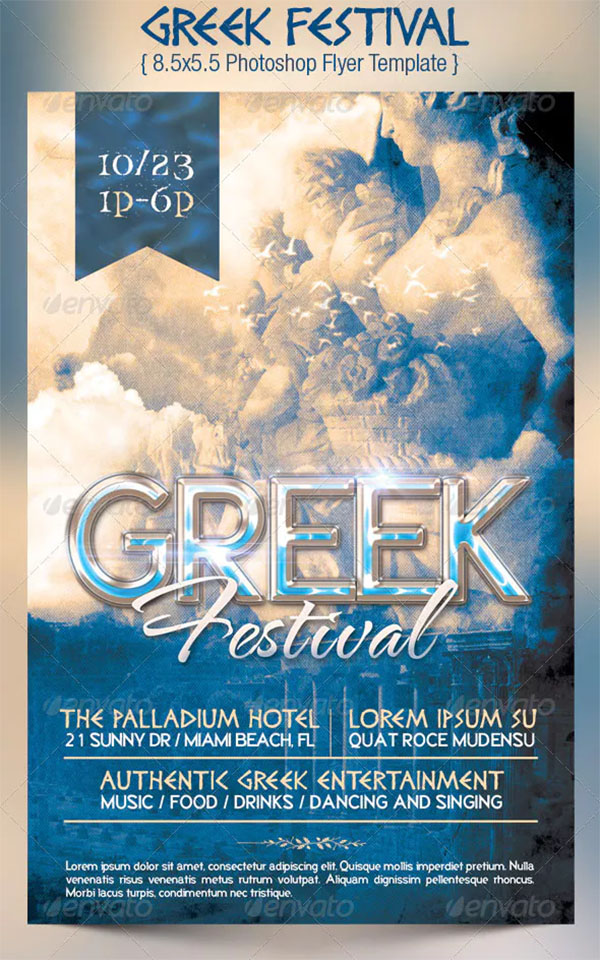 Greek Festival Flyer Template Design