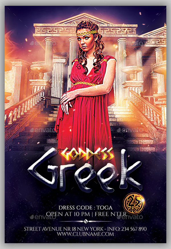 Greek Goddess Party Flyer