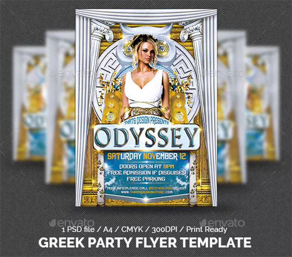 Greek Party Flyer Template
