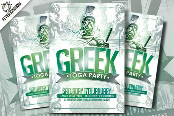 Greek Toga Party Flyer Template