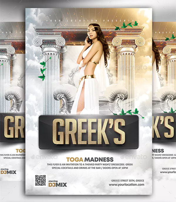 Greek's Toga Madness Flyer