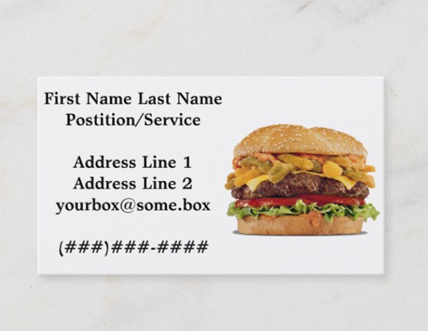 Hamburger Shop Business Card