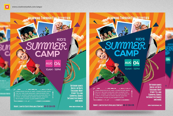 Kids Summer Camp Flyers Bundle