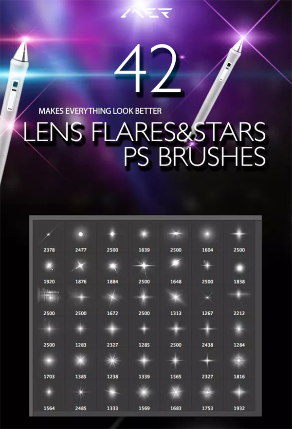 Lens Flares & Stars Photoshop Brushes