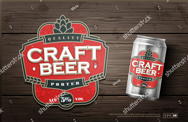 Modern Professional Beer Label Logo Design Template