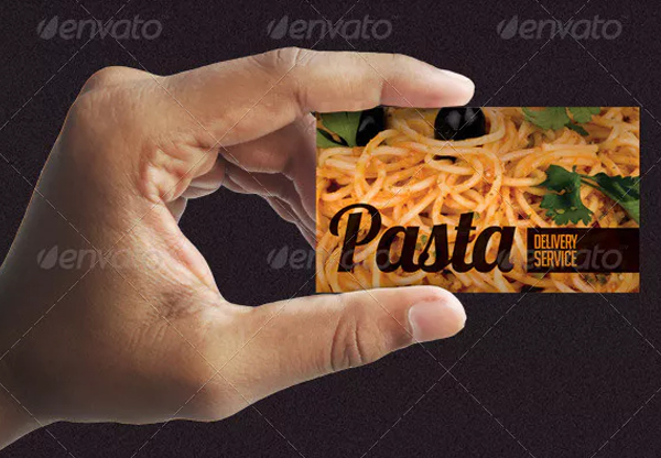 Pizza & Pasta Food Delivery Service Business Card Template