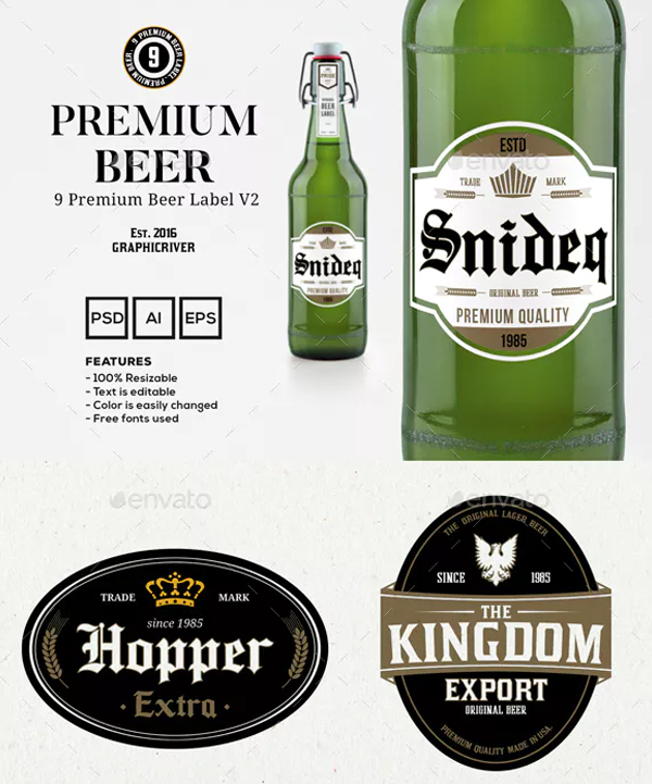 Premium Beer Label Design Templates