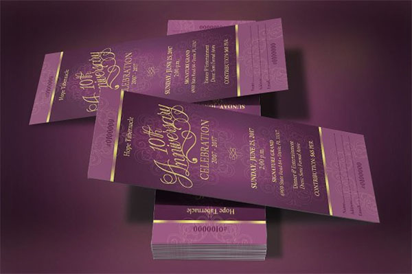 Print Church Anniversary Banquet Ticket