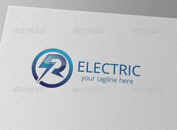 R Electric Flash Power Energy Logo