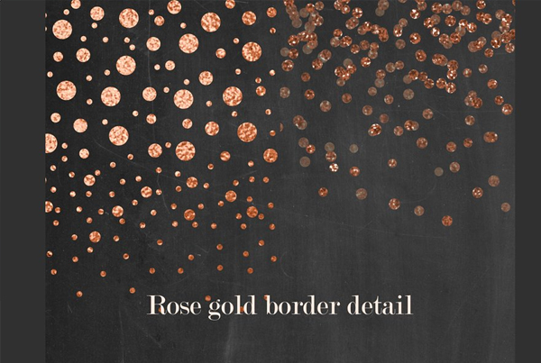 Rose Gold Confetti Borders