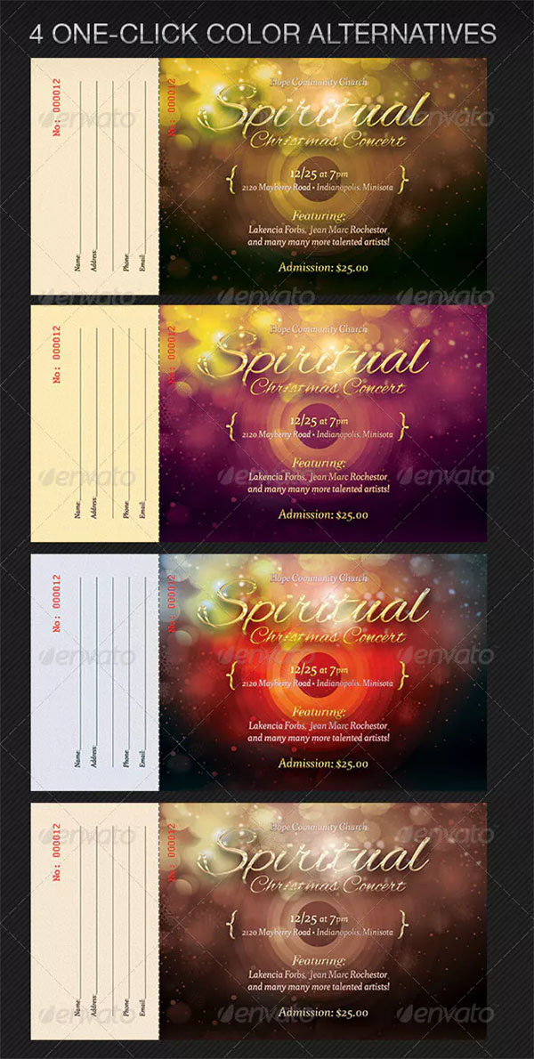 Spiritual Christmas Concert Ticket Template