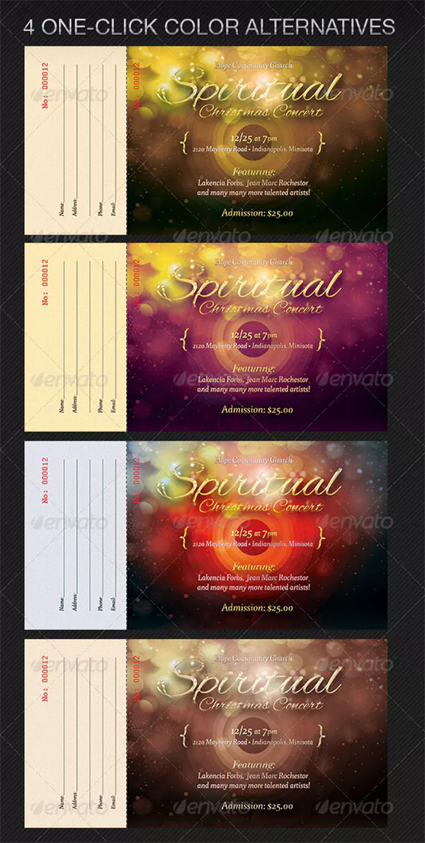 Spiritual Christmas Concert Ticket Template