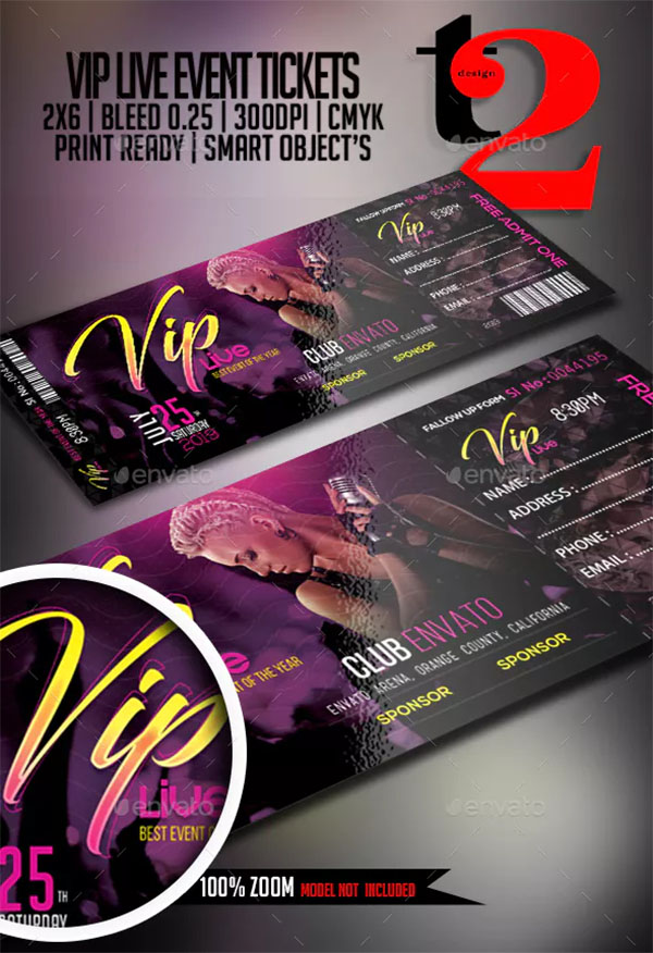 VIP Live Event Tickets Template