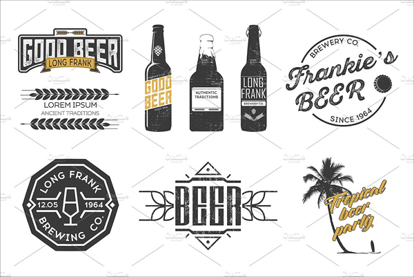 Vector Beer Labels Bundle Set