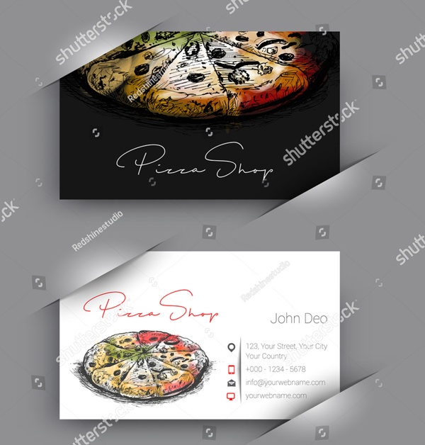 Vector Pizza Shop Business Card