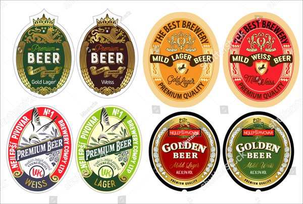 Vector Set of Beer Label Templates