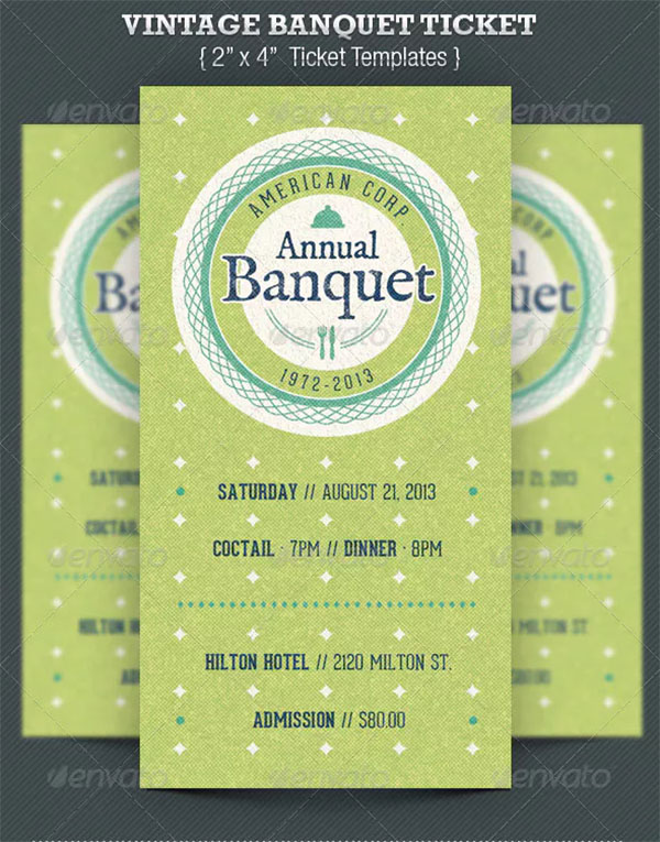 Vintage Banquet Ticket Template
