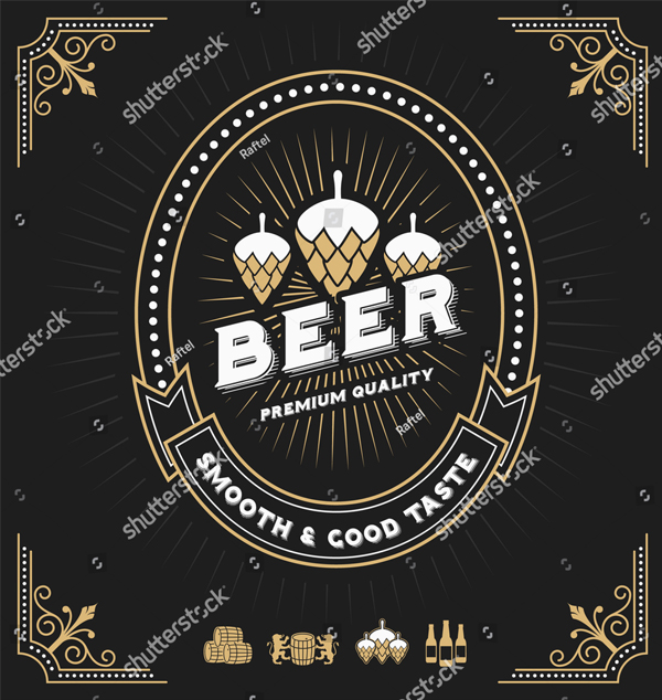 Vintage Frame Design for Beer Labels